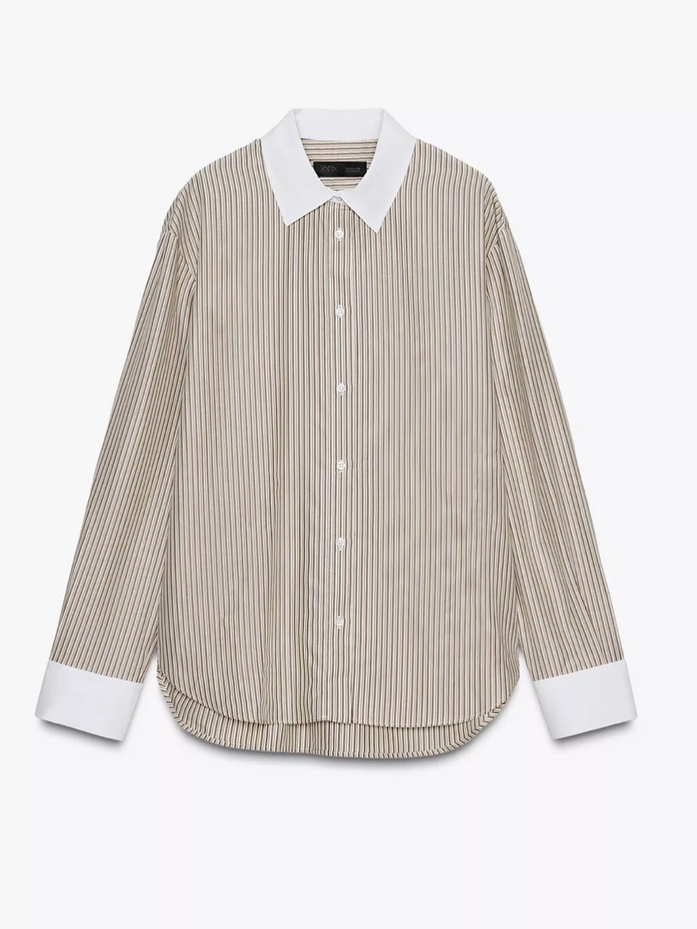 BLOGGERS FAVORITE Zara oversized Pinstripe button down Shirt w White Collar